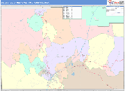 St. George Metro Area Wall Map Color Cast Style